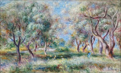 De olijfbomen van Cagnes door Pierre Auguste Renoir